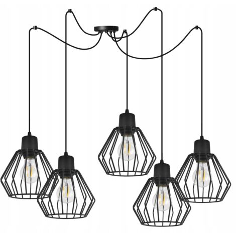 Hängelampe, Deckenleuchter, Drahtschirm, LED