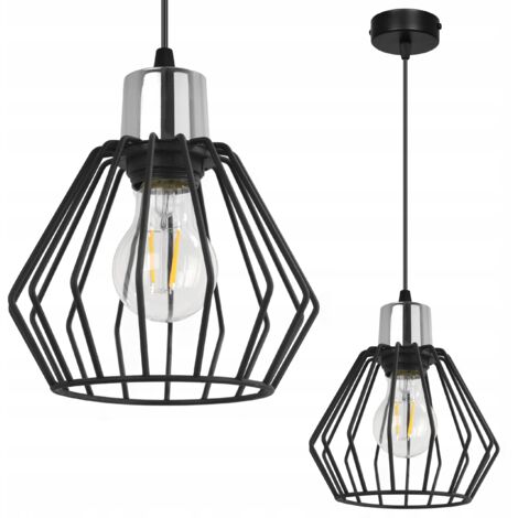 Hängelampe, Deckenleuchter, Drahtschirm, LED