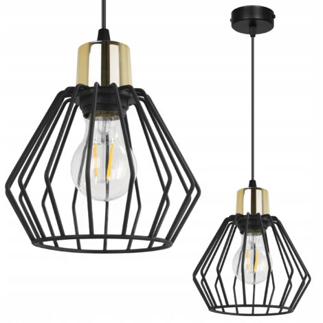 Hängelampe, Deckenleuchter, Drahtschirm, LED