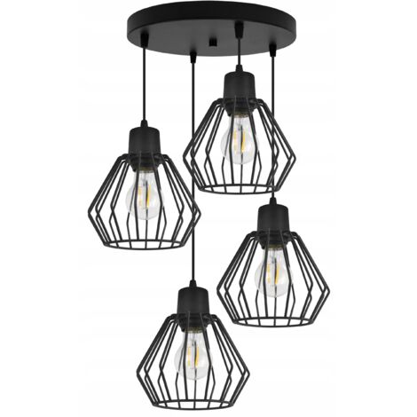 Hängelampe, Deckenleuchter, Drahtschirm, LED
