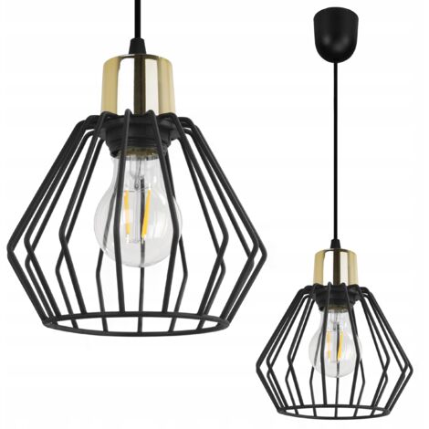 Hängelampe, Deckenleuchter, Drahtschirm, LED