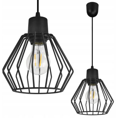 Hängelampe, Deckenleuchter, Drahtschirm, LED