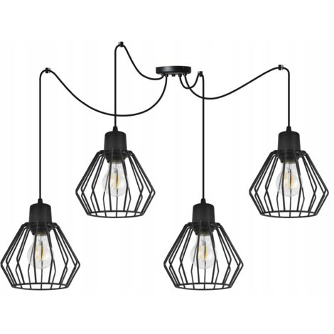 Hängelampe, Deckenleuchter, Drahtschirm, LED