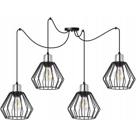 Hängelampe, Deckenleuchter, Drahtschirm, LED