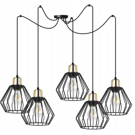 Hängelampe, Deckenleuchter, Drahtschirm, LED