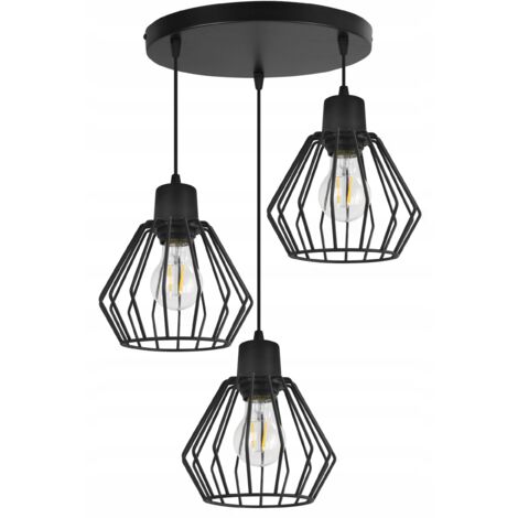 Hängelampe, Deckenleuchter, Drahtschirm, LED