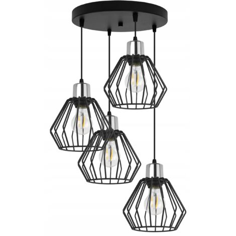 Hängelampe, Deckenleuchter, Drahtschirm, LED