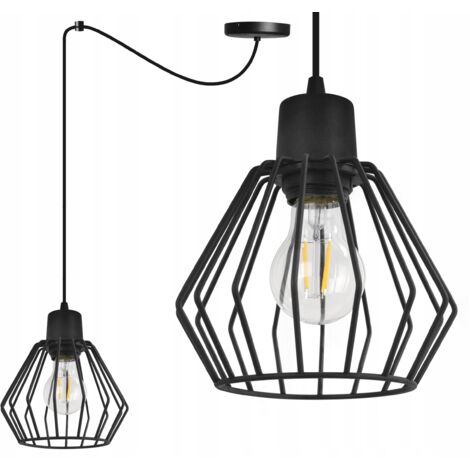Hängelampe, Deckenleuchter, Drahtschirm, LED