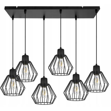 Hängelampe, Deckenleuchter, Drahtschirm, LED