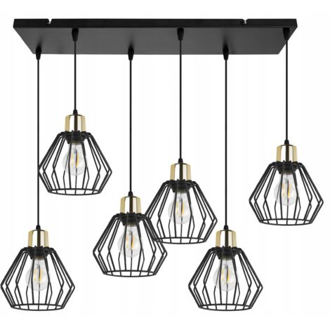 Hängelampe, Deckenleuchter, Drahtschirm, LED
