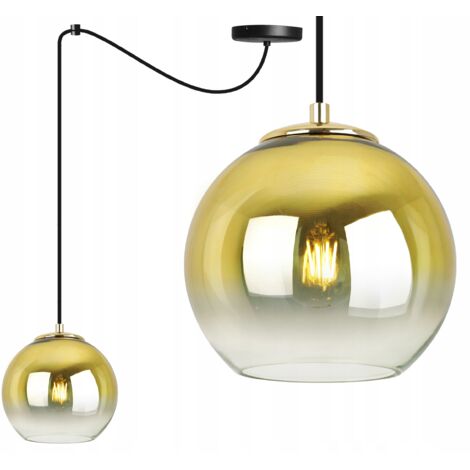 Hängelampe, Deckenleuchter, goldener Lampenschirm, 15 cm