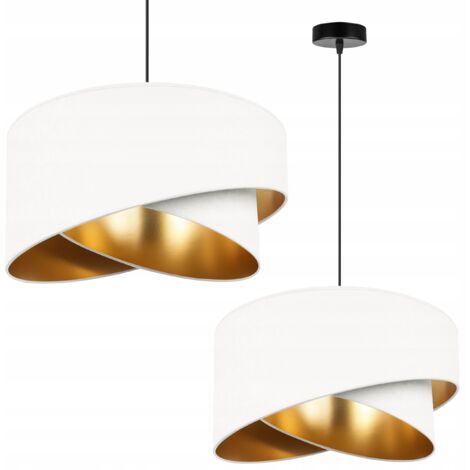 Hängelampe Deckenleuchter Goldener Samt Lampenschirm