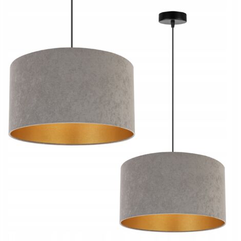 Hängelampe Deckenleuchter Goldener Samt Lampenschirm