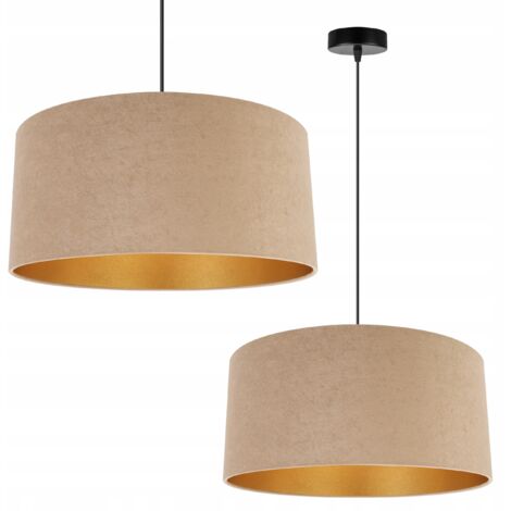 Hängelampe Deckenleuchter Goldener Samt Lampenschirm