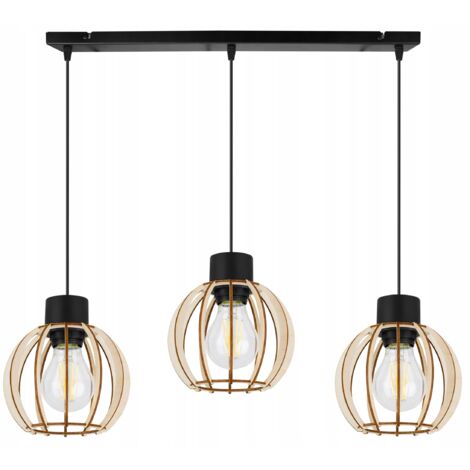 Hängelampe, Deckenleuchter, Holz, LED-Lampenschirm