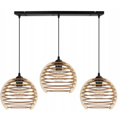 Hängelampe, Deckenleuchter, Holz, LED-Lampenschirm