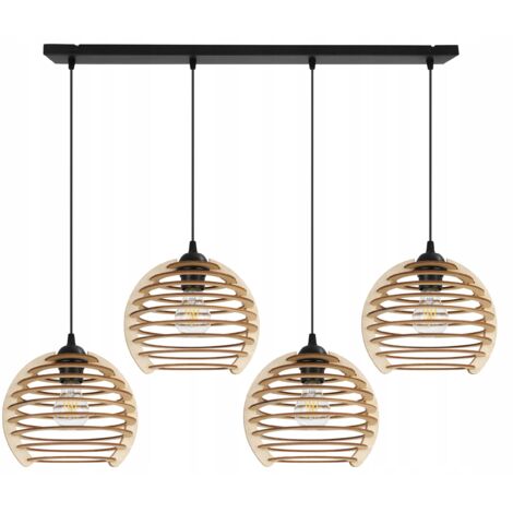 Hängelampe, Deckenleuchter, Holz, LED-Lampenschirm