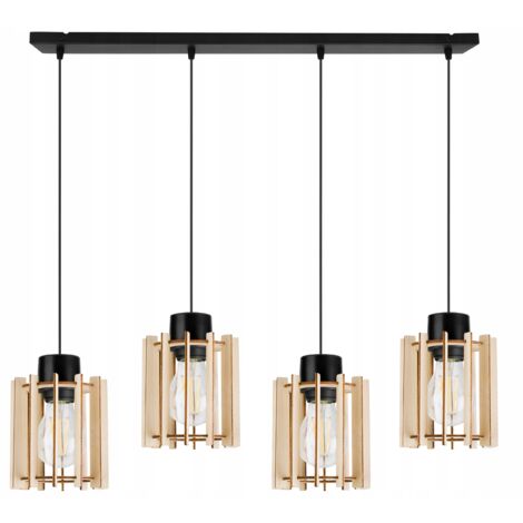 Hängelampe, Deckenleuchter, Holz, LED-Lampenschirm