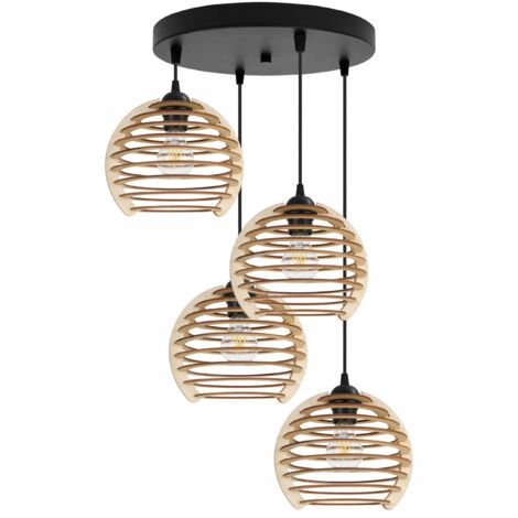 Hängelampe, Deckenleuchter, Holz, LED-Lampenschirm