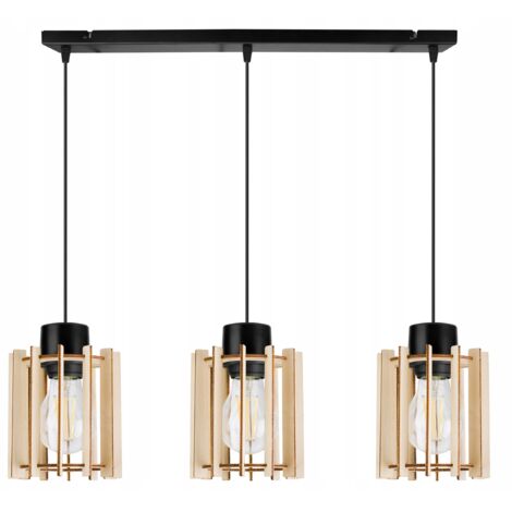 Hängelampe, Deckenleuchter, Holz, LED-Lampenschirm