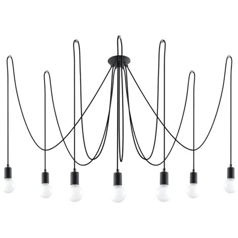 Hängelampe Edison 7 E27 Schwarz Sollux SL.0372