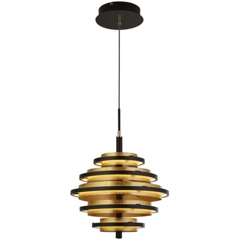 Hängelampe Esstischleuchte Pendellampe dimmbar LED Wohnzimmerlampe schwarz gold