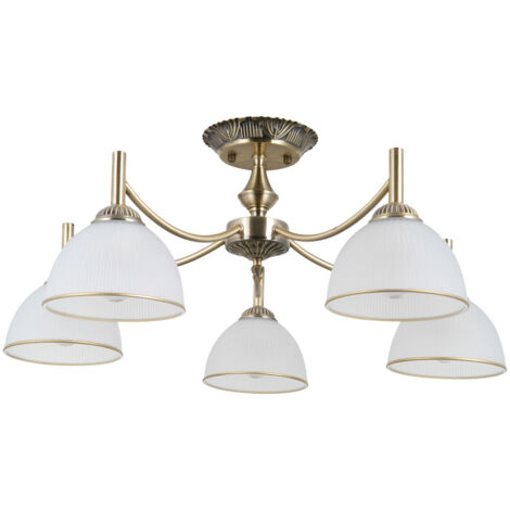 Hängelampe FENER 5 E27 Antikmessing ITALUX PND-40653-5-ABR-WH