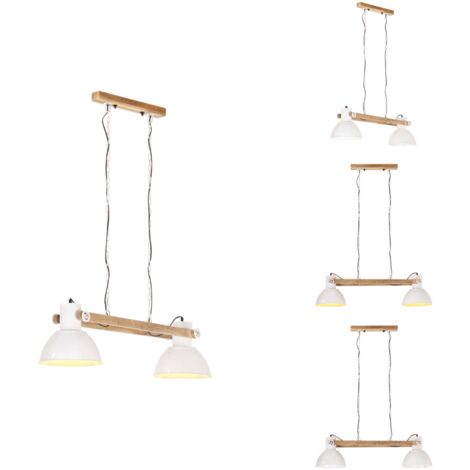 Hängelampe Industriestil 25 W Weiß 109 cm E27 - Hängeleuchte - Industrielampen - Wohnraumbeleuchtung - Küchenlampe - Esstischlampe