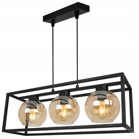 Hängelampe Käfig Elegant Glaskugel Honig