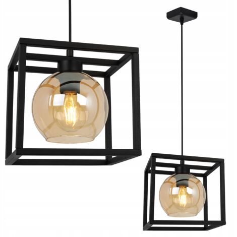 Hängelampe Käfig Elegant Glaskugel Honig