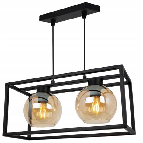 Hängelampe Käfig Elegant Glaskugel Honig