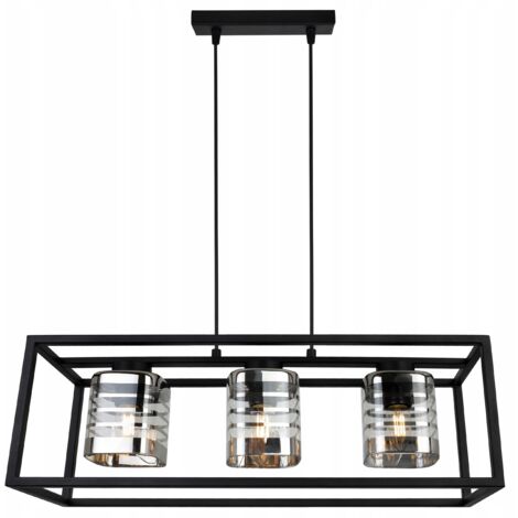 Hängelampe Käfig eleganter Glasschirm
