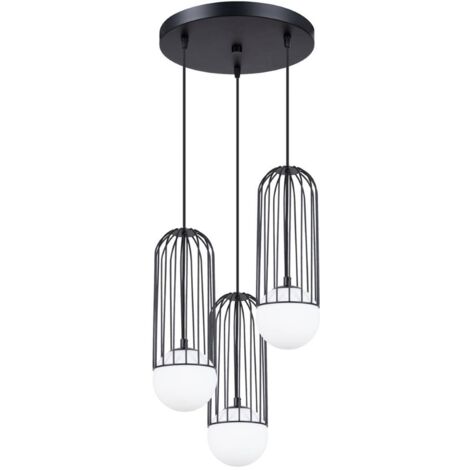 Hängelampe Korb unregelmäßig dreifach rund schwarz BRINA 3xG9 8W SL.1336 Sollux Lighting