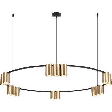 Hängelampe (Kreis) GENESIS BLACK GOLD 15xGU10