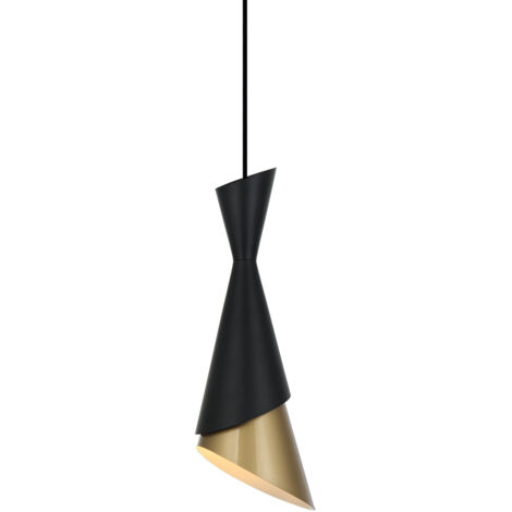 Hängelampe Malia 1 E27 Schwarz Italux PND-85949-1 BK+GD