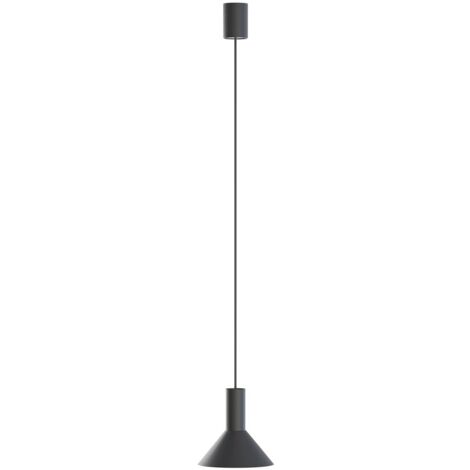Hängelampe Metall GU10 Ø 18 cm rund H: max. 130 cm Schwarz Pendelleuchte