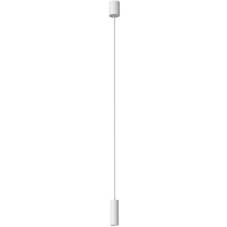Hängelampe Metall GU10 Ø 4 cm H: max. 130 cm Weiß rund Modern Hängeleuchte