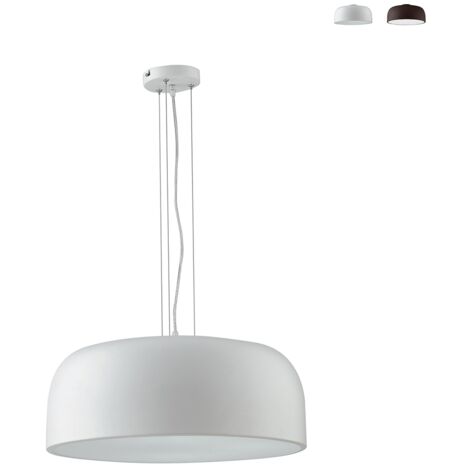 Hängelampe mit rundem Diffusor 52cm aus Metall Bistrot - Weiß