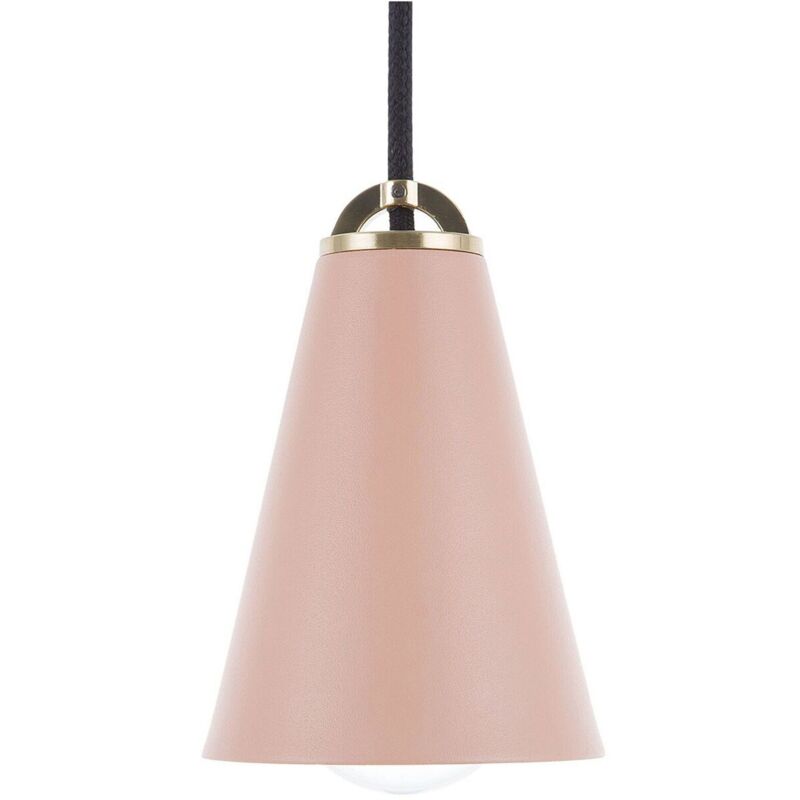 Beliani - Hängeleuchte Rosa und Gold Metall mit Schirm in Trichterform Vintage Retro Design - Rosa