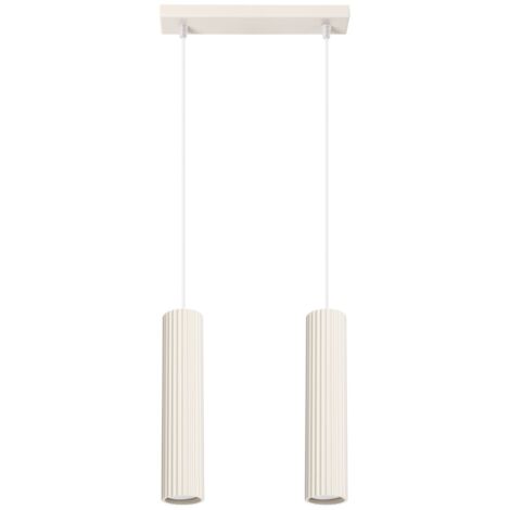 Hängeleuchte Aluminium GU10 H: max. 90 cm Creme 2-flammig länglich Modern Hängelampe