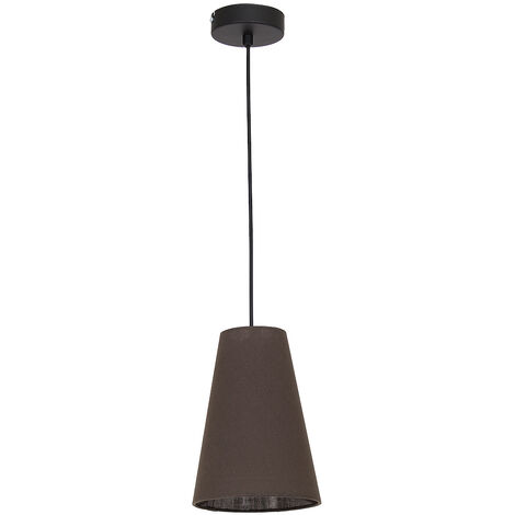 Hängeleuchte Braun E27 Stoff Modern Hängelampe