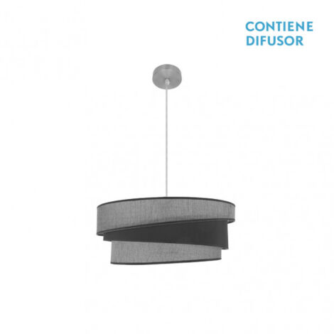 Hängeleuchte de 2 LIGHTS Nickel/grau Modell Hara Dimmbar FABRILAMP