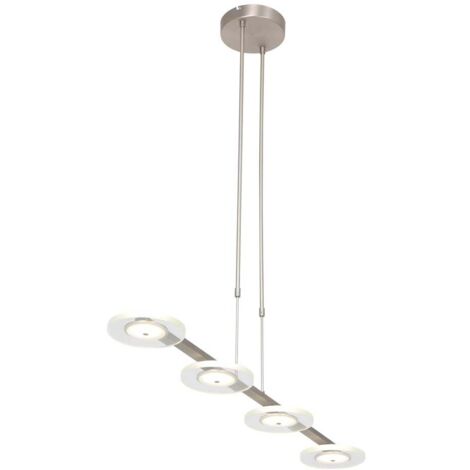 Hängeleuchte Deckenlampe LED Pendellampe Dimmer L 120 cm Silber Küchenlampe