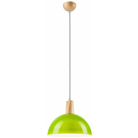 Hängeleuchte E27 Glas Holz Retro Design Pendelleuchte Küche Esszimmer