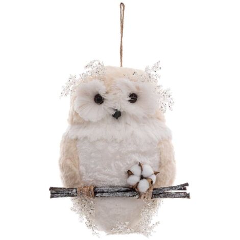 Hängeleuchte Eule Ast H 50cm weiß aus Polyfoam - Feeric lights & christmas