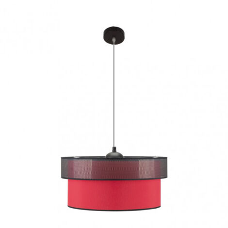 Hängeleuchte FELIX rot mit Schirm 1 Licht FABRILAMP