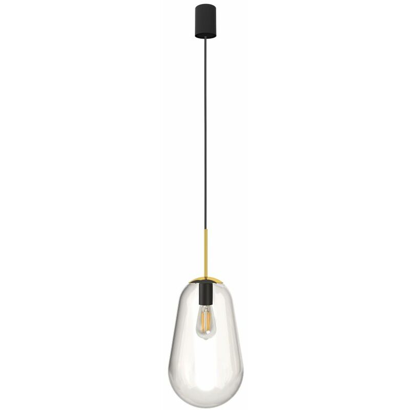 Lichterlebnisse - Hängeleuchte Glas elegant E27 Küche Esstisch Lampe - Schwarz, Transparent