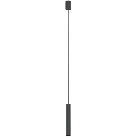 Hängeleuchte Metall GU10 Ø 4 cm H: max. 130 cm Schwarz rund Modern