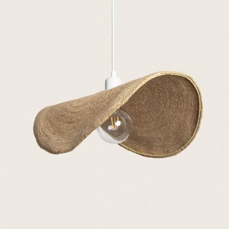 EFECTOLED Hängeleuchte Naturfasern Devmani-L Weiß - Textil