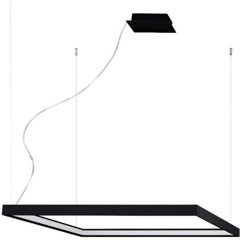 Hängeleuchte Pendellampe Esszimmerlampe LED Designleuchte Alu schwarz L 80 cm